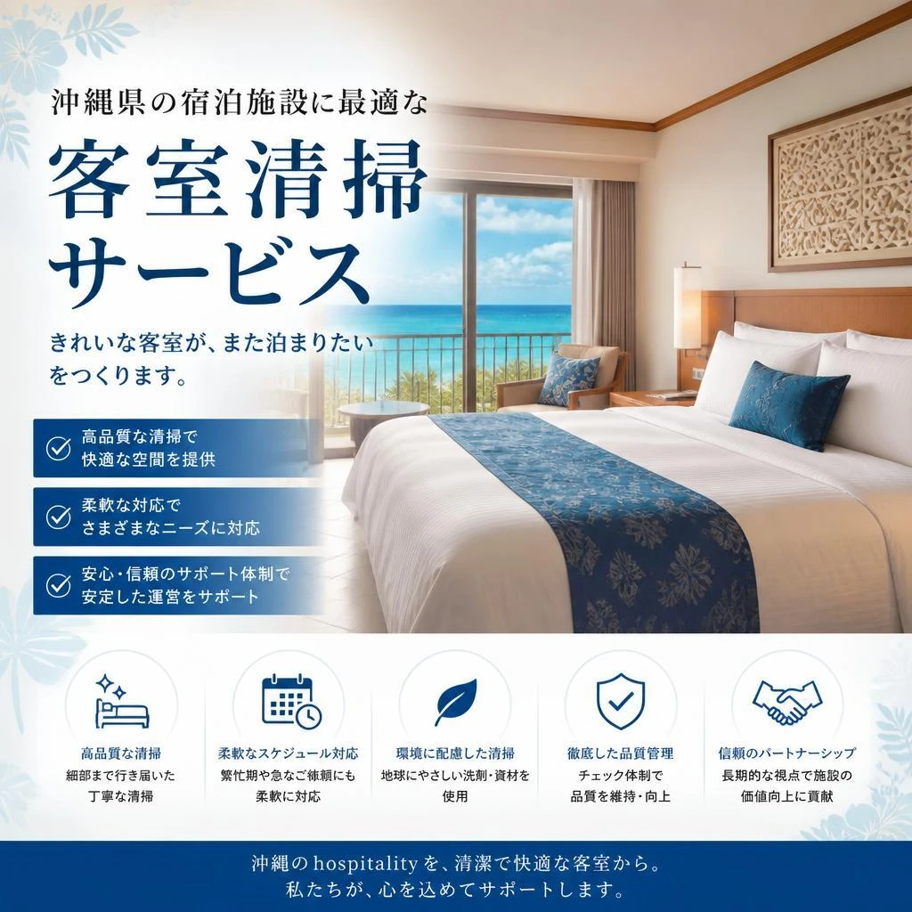 沖縄県の宿泊施設に最適な客室清掃サービス
