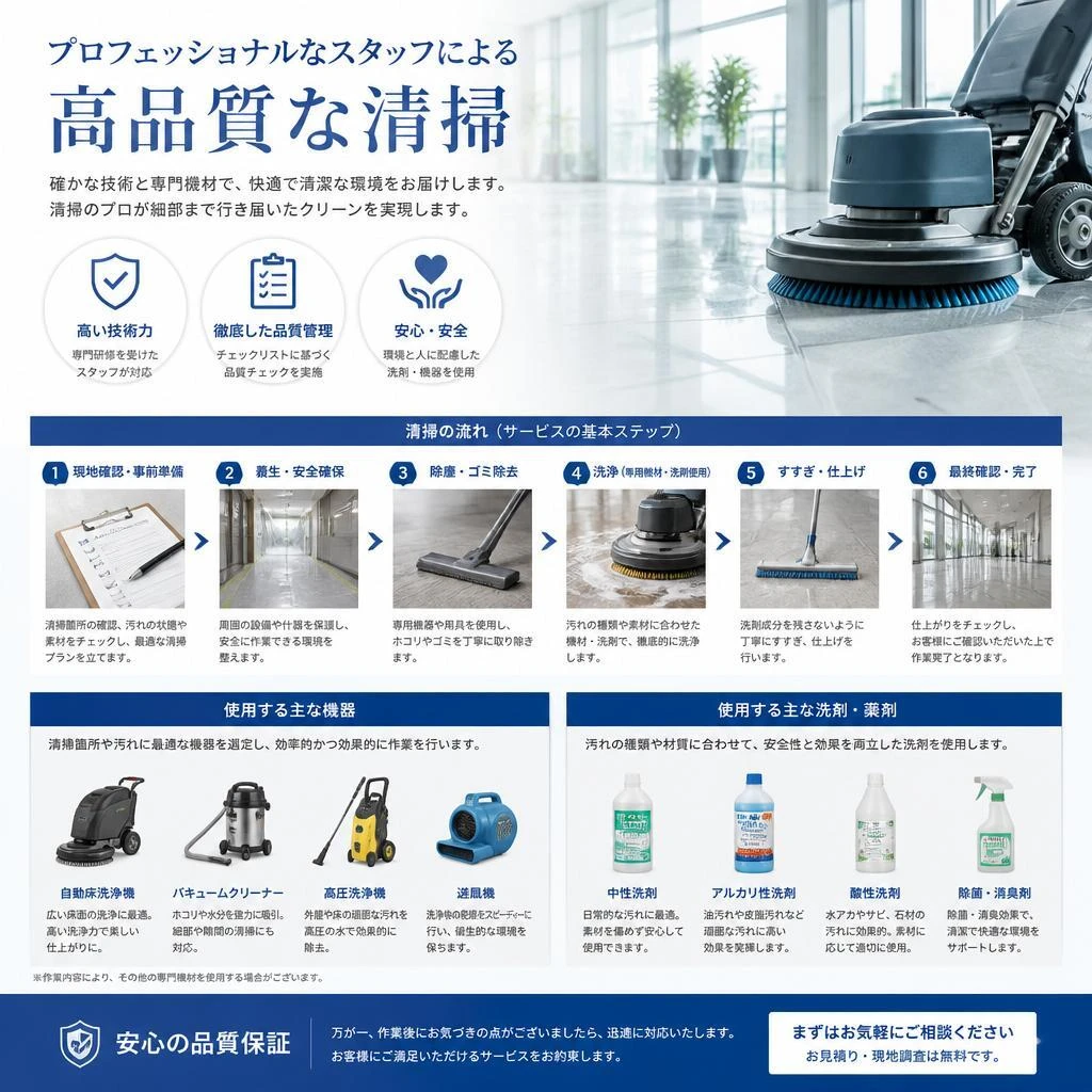 当社の客室清掃サービスの特徴