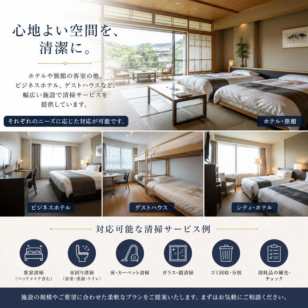 清掃対象の各種施設