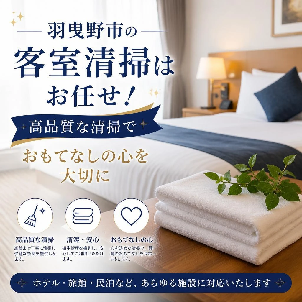 羽曳野市の客室清掃はお任せ！高品質な清掃でおもてなしの心を大切に