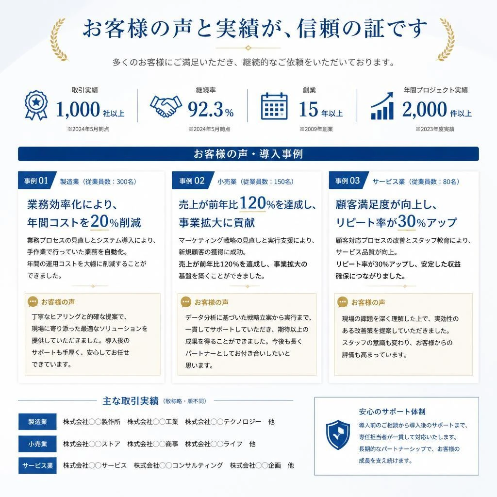 実績紹介 - 信頼の証