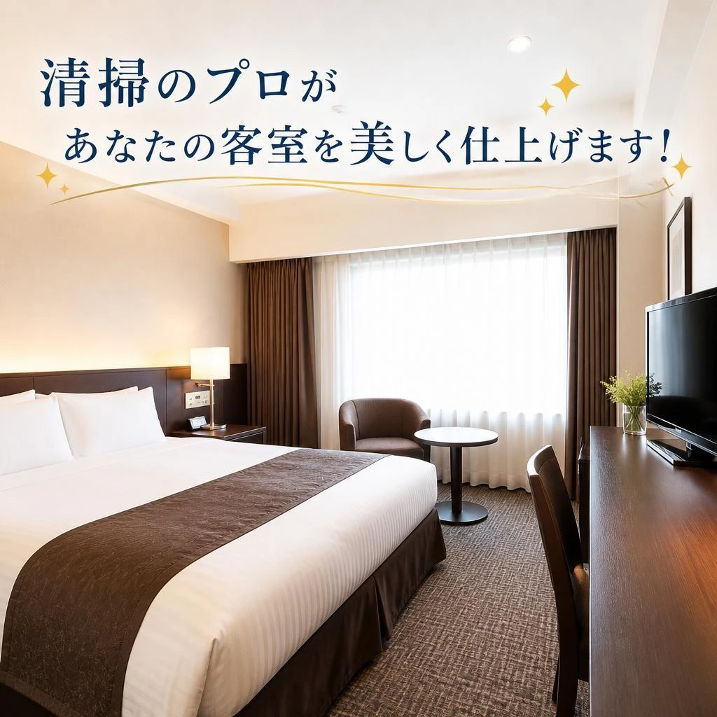 清掃のプロがあなたの客室を美しく仕上げます！