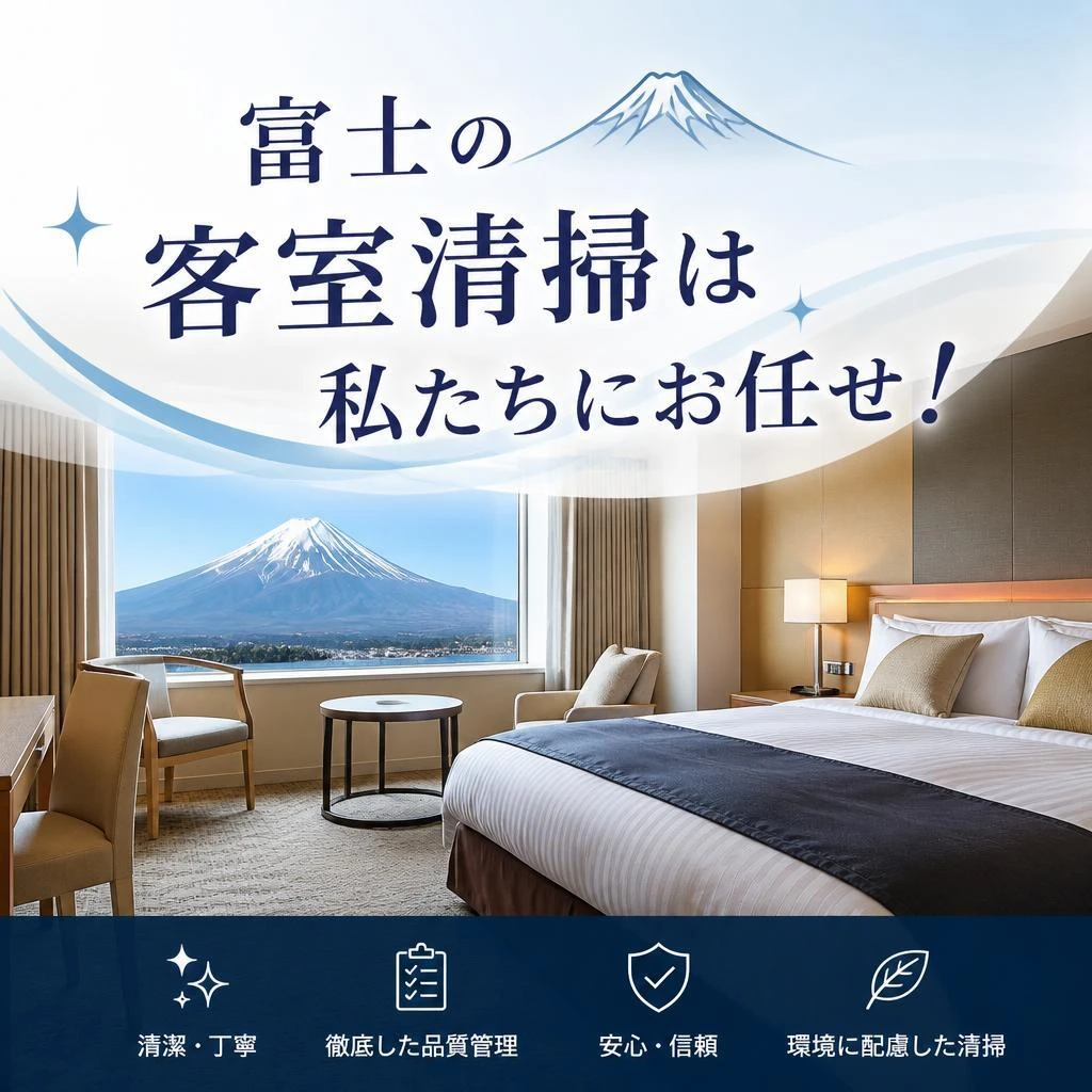 富士の客室清掃は私たちにお任せ！