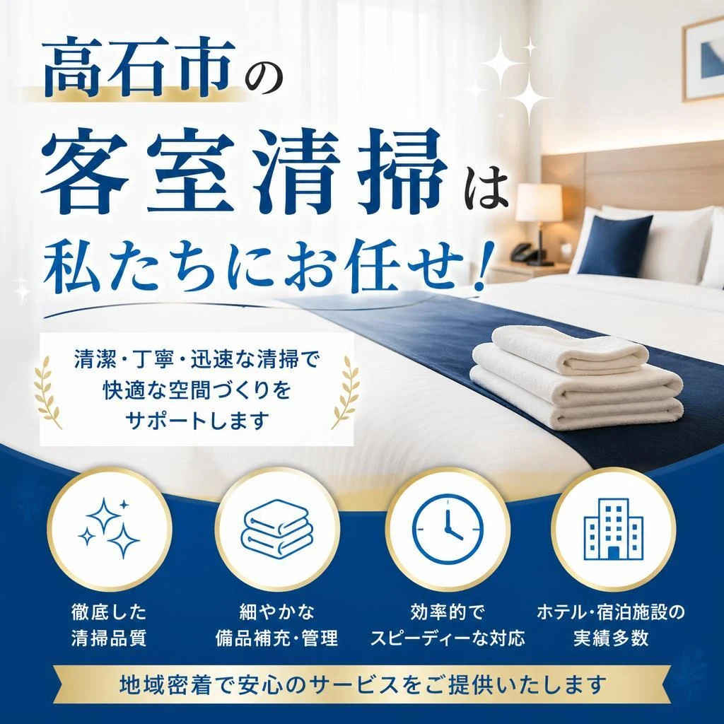 高石市の客室清掃は私たちにお任せ！