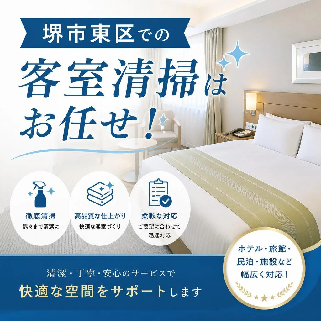 堺市東区での客室清掃はお任せ！