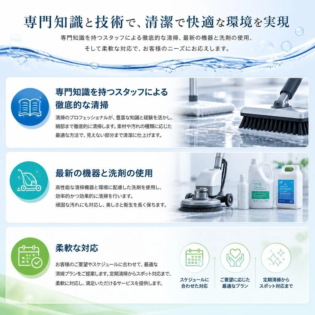 当社の清掃サービスの特長