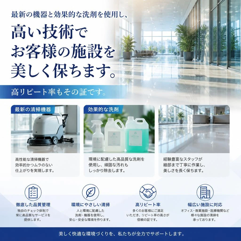 高品質な清掃の証明