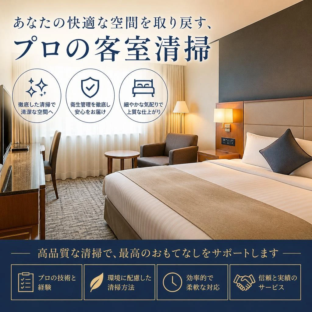 あなたの快適な空間を取り戻す、プロの客室清掃
