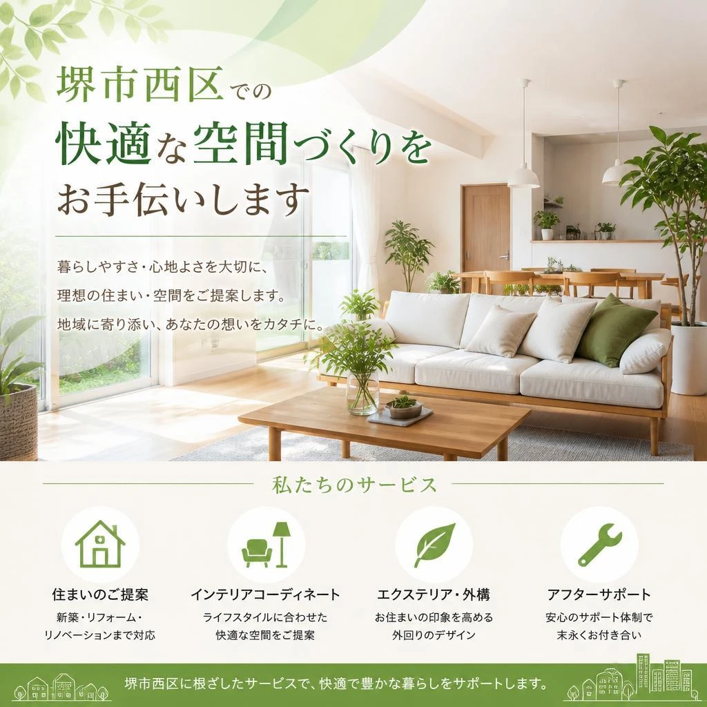 堺市西区での快適な空間づくりをお手伝いします