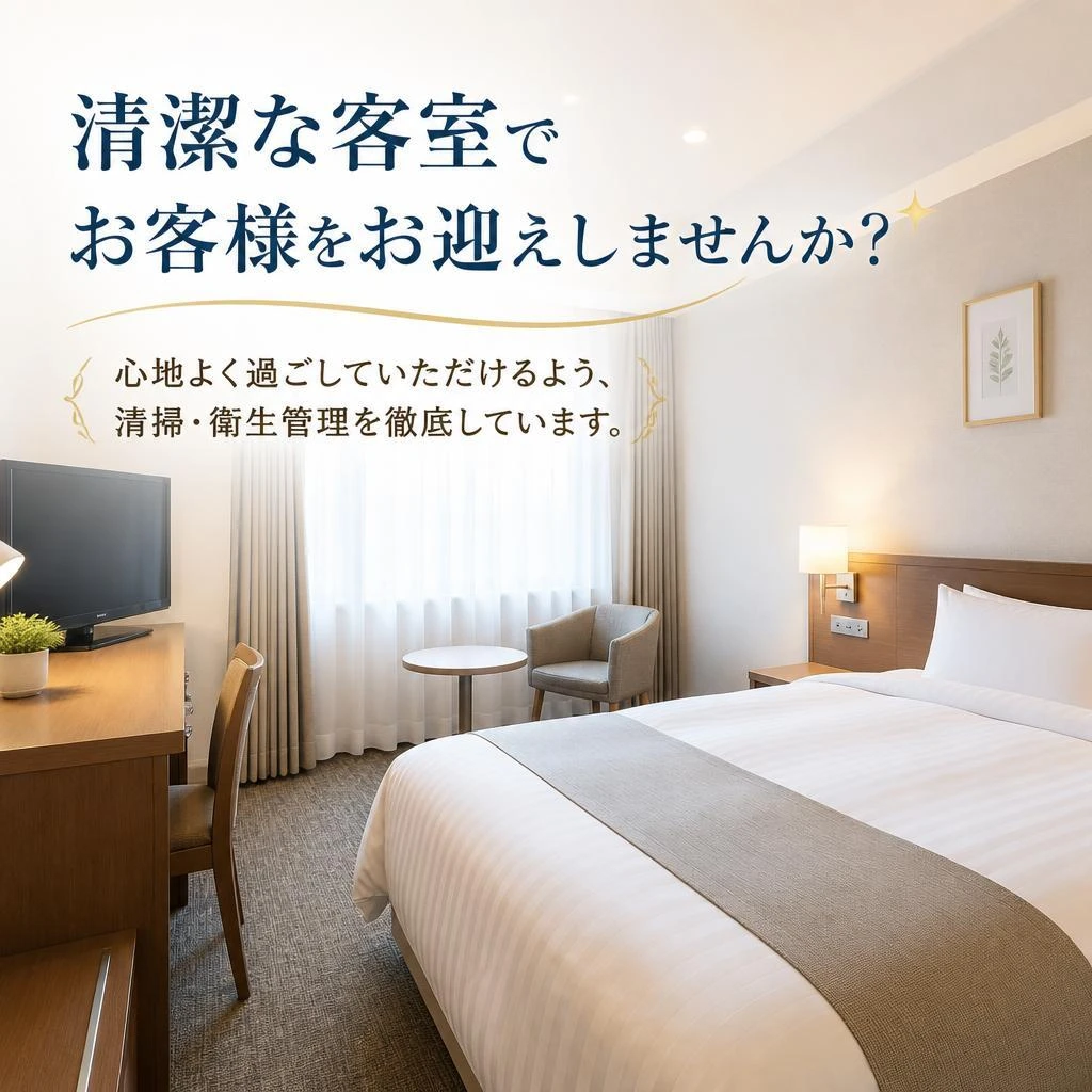 清潔な客室でお客様をお迎えしませんか？