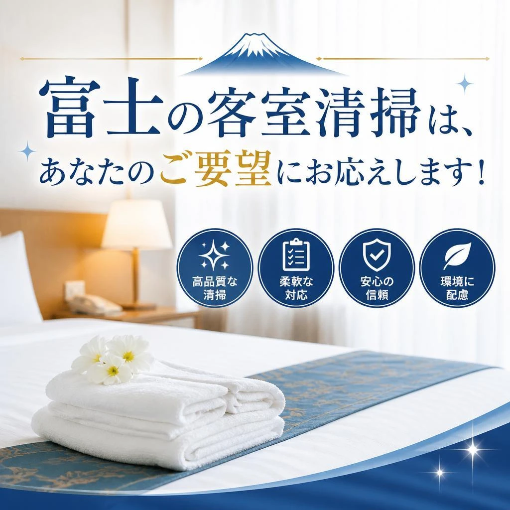 富士の客室清掃は、あなたのご要望にお応えします！