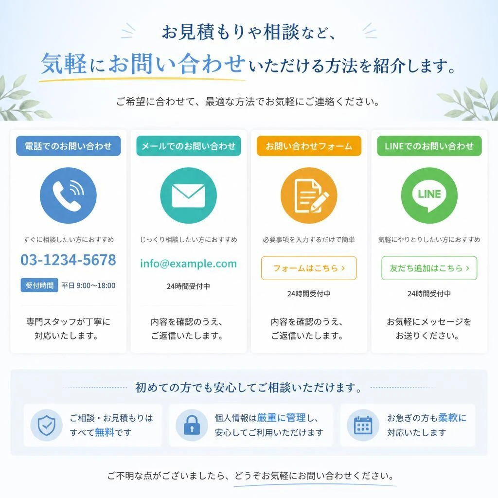 今すぐお問い合わせ！