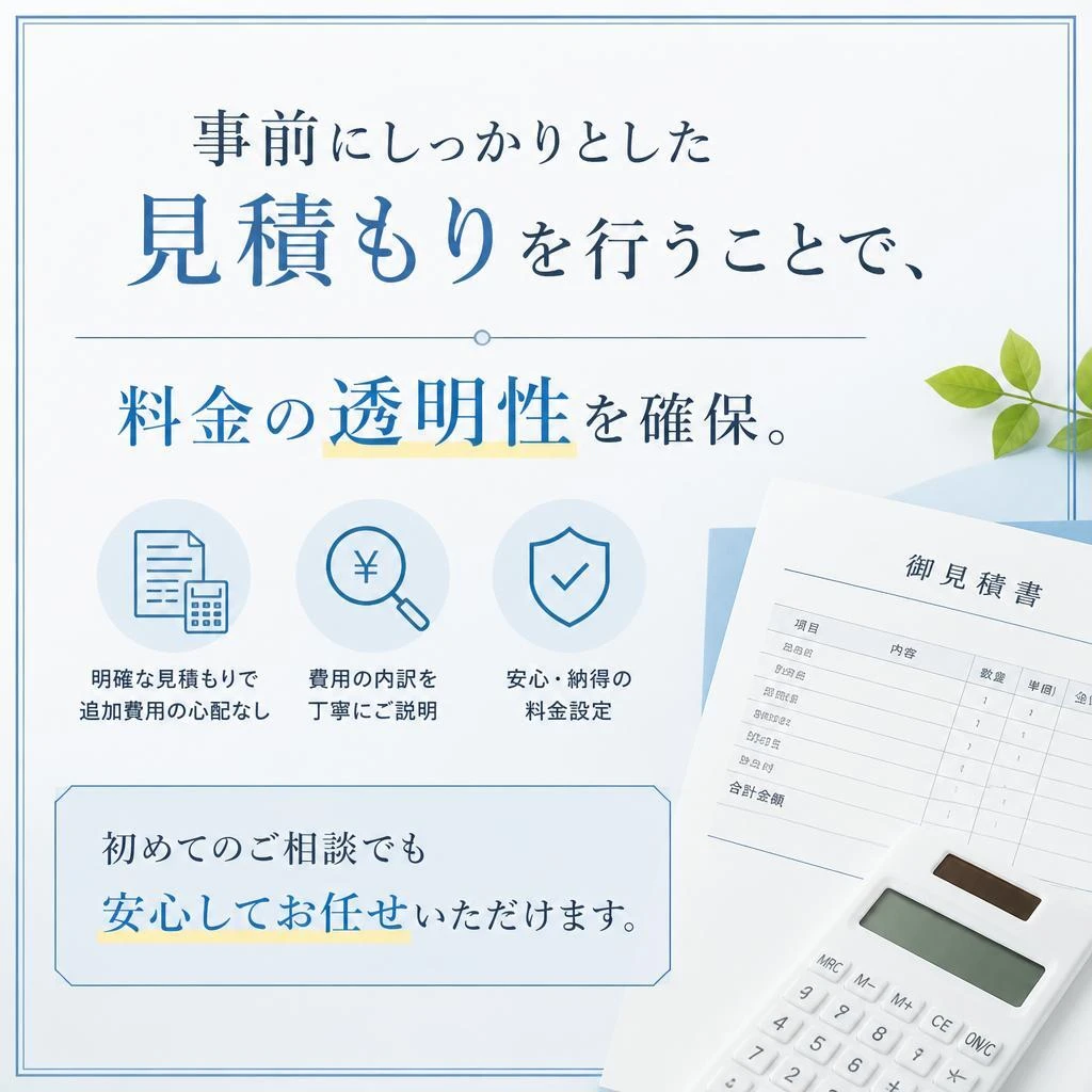 初めての方でも安心の見積りシステム