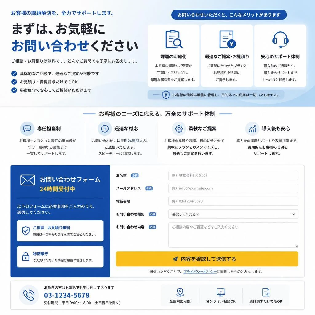 7. お問い合わせフォーム