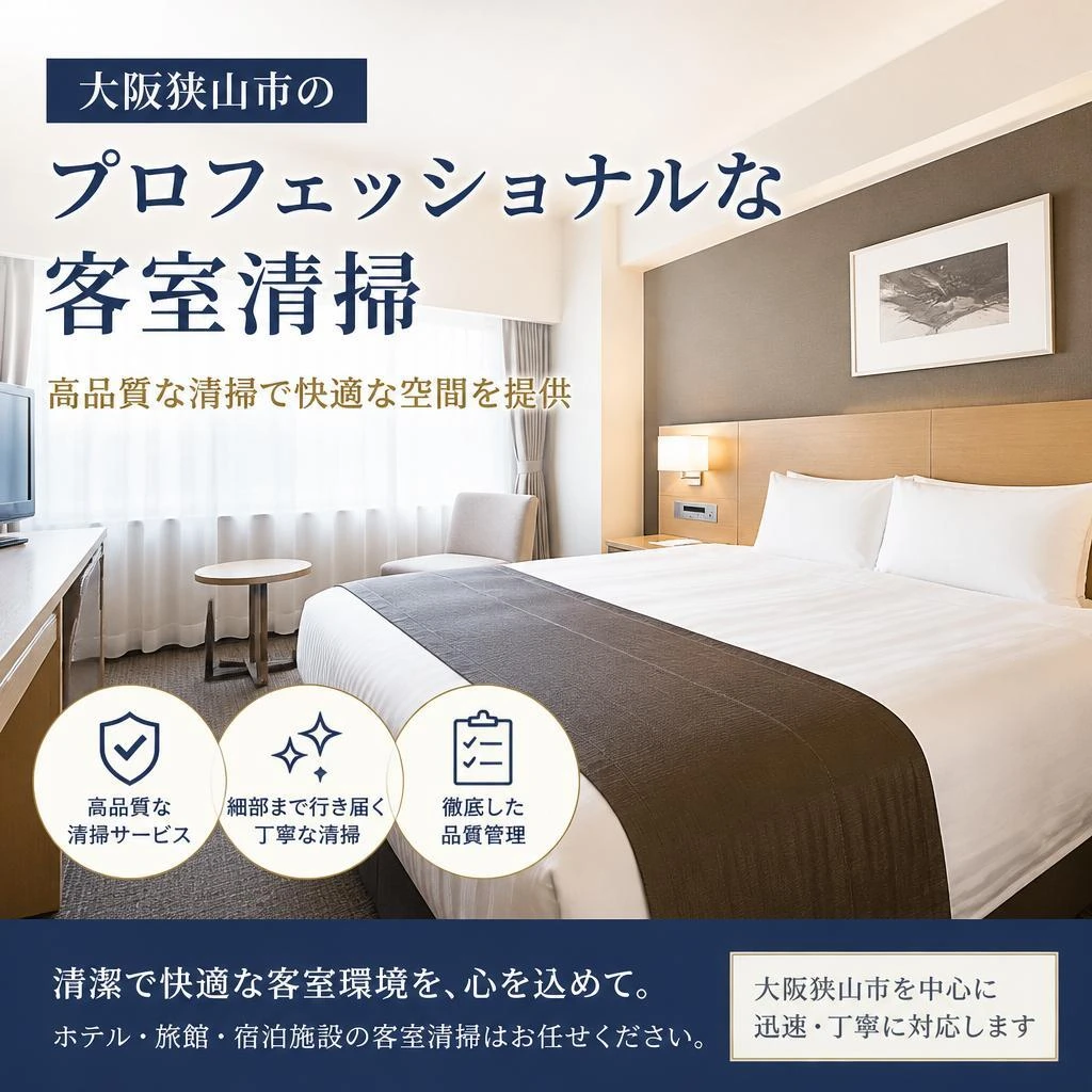 大阪狭山市のプロフェッショナルな客室清掃｜高品質な清掃で快適な空間を提供