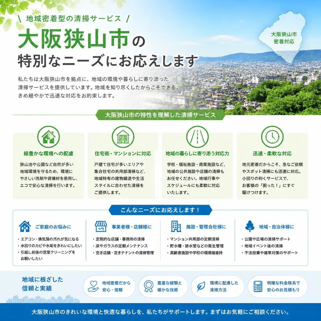 大阪狭山市に特化したサービス