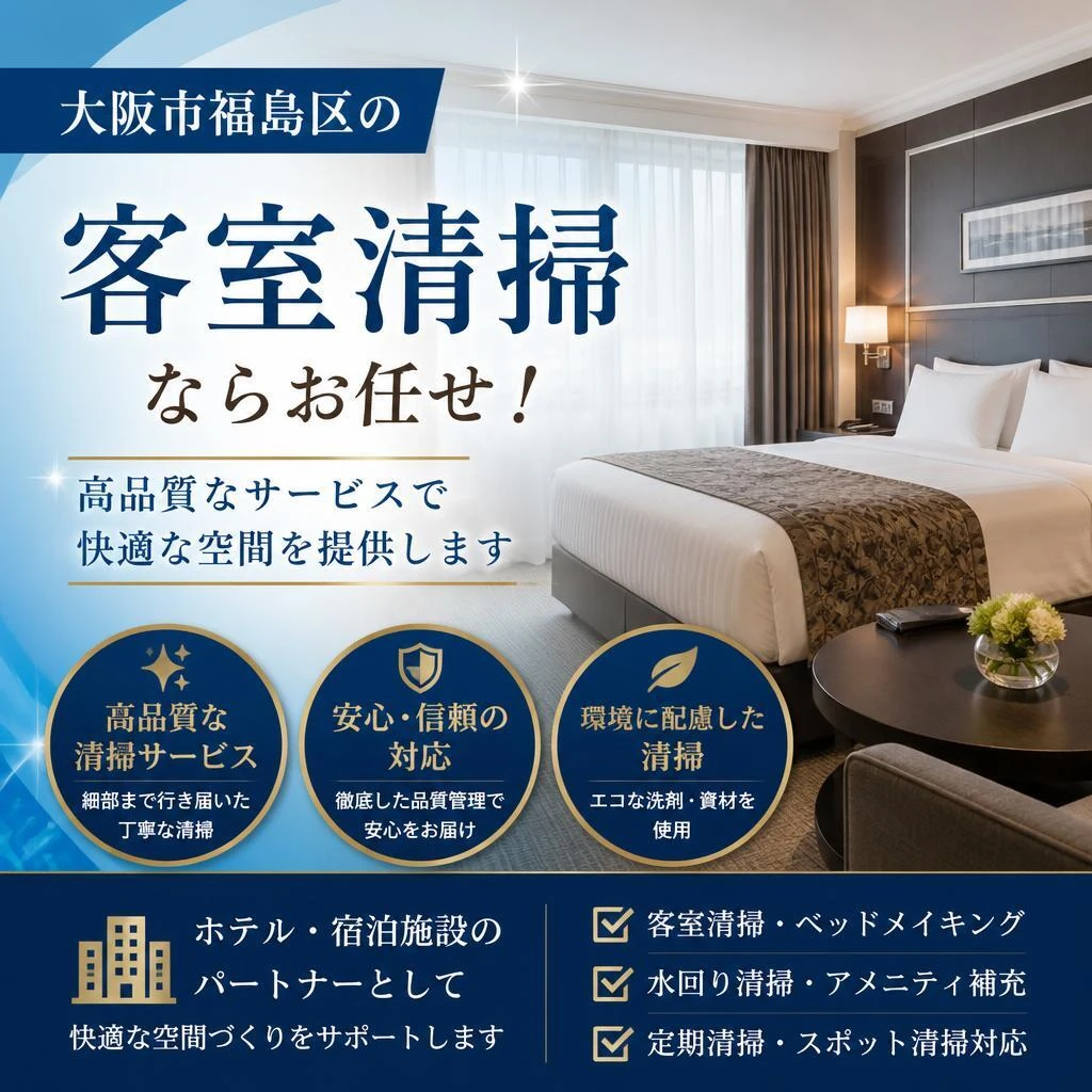 大阪市福島区の客室清掃ならお任せ！高品質なサービスで快適な空間を提供します