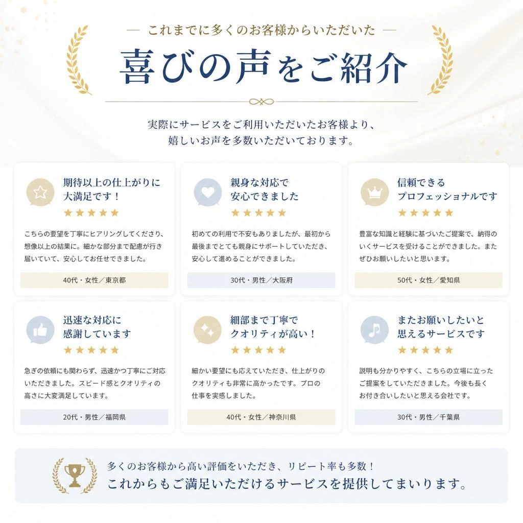 5. ご利用いただいたお客様のお声