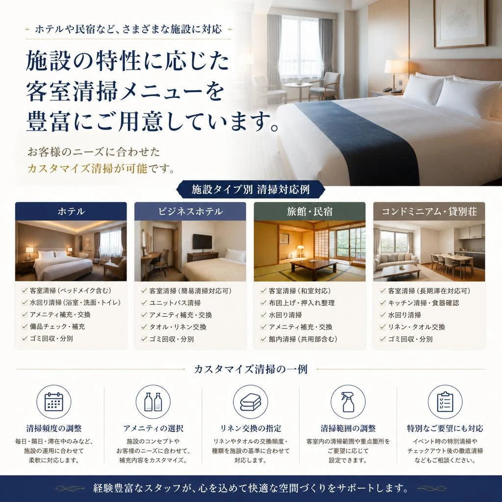私たちの清掃メニュー