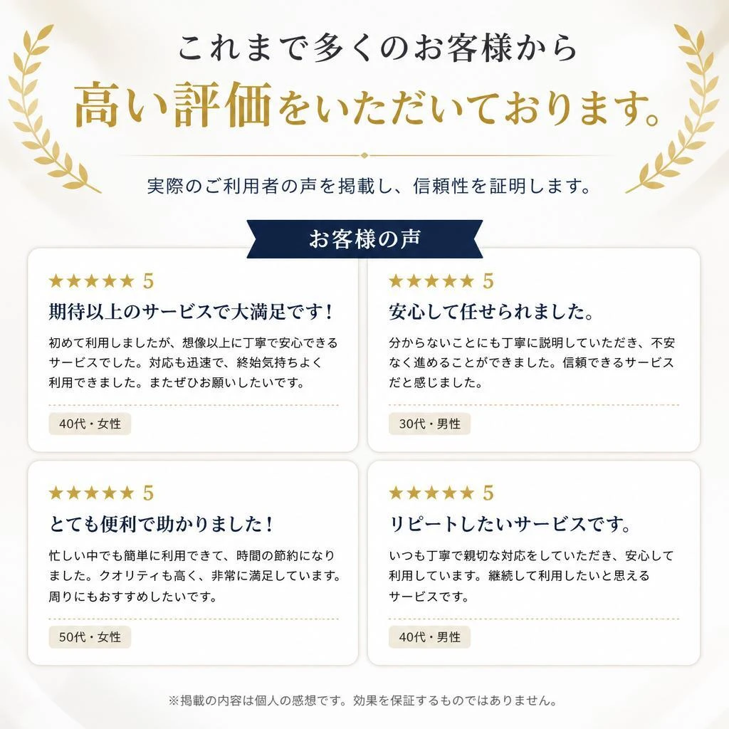 お客様の声と実績