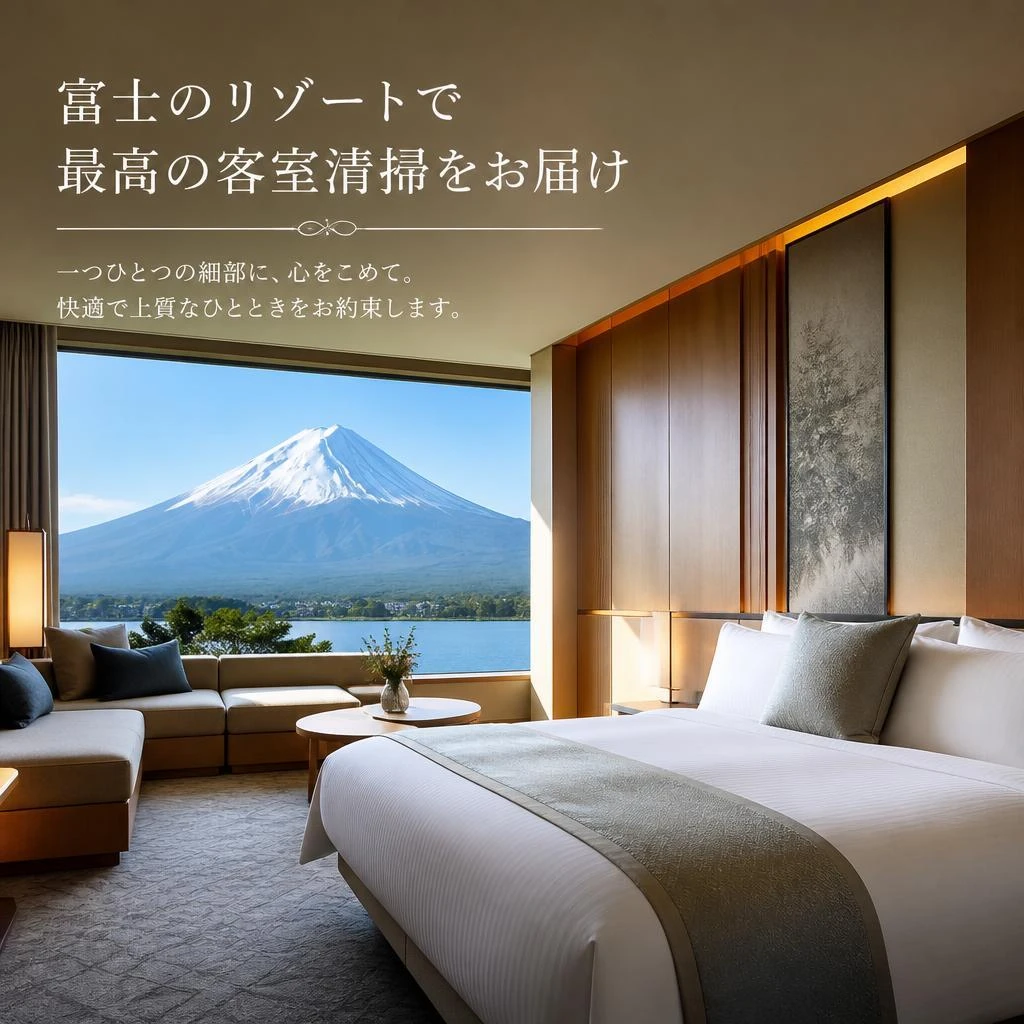 富士のリゾートで最高の客室清掃をお届け
