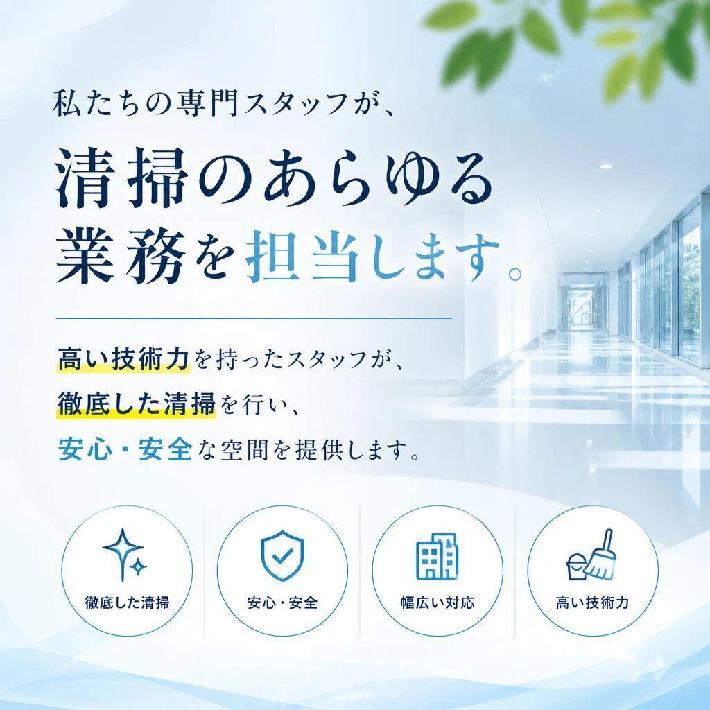 お掃除のプロがあなたをサポート！
