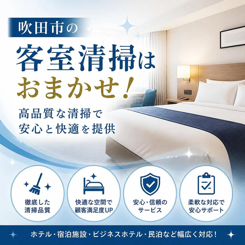吹田市の客室清掃はおまかせ！高品質な清掃で安心と快適を提供