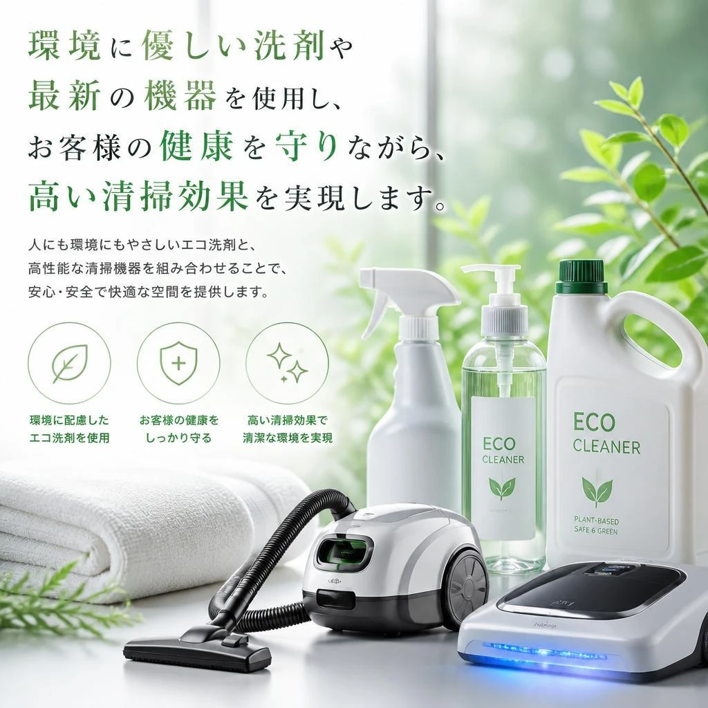 清掃に使うこだわりの資材
