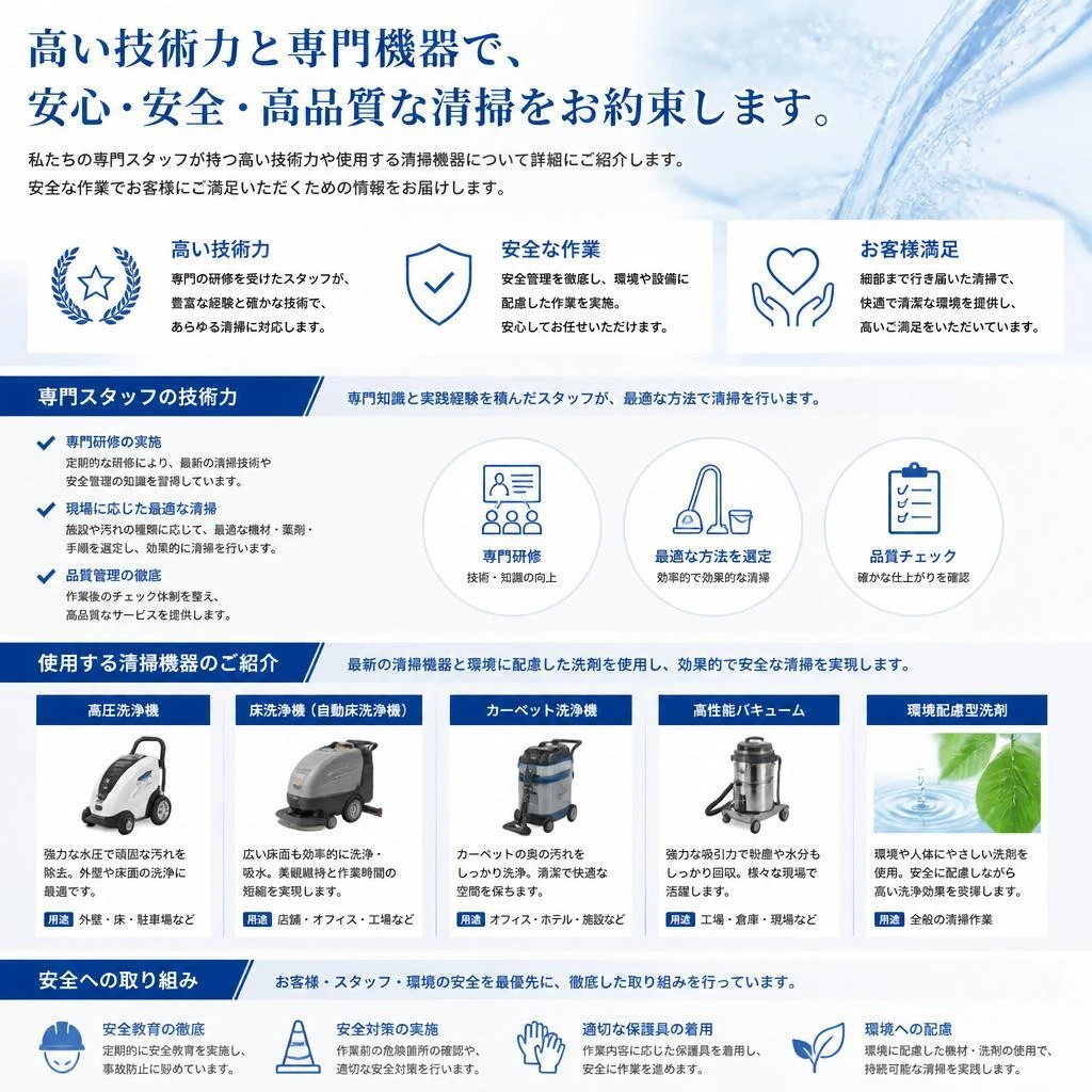 清掃のプロによる安心の技術