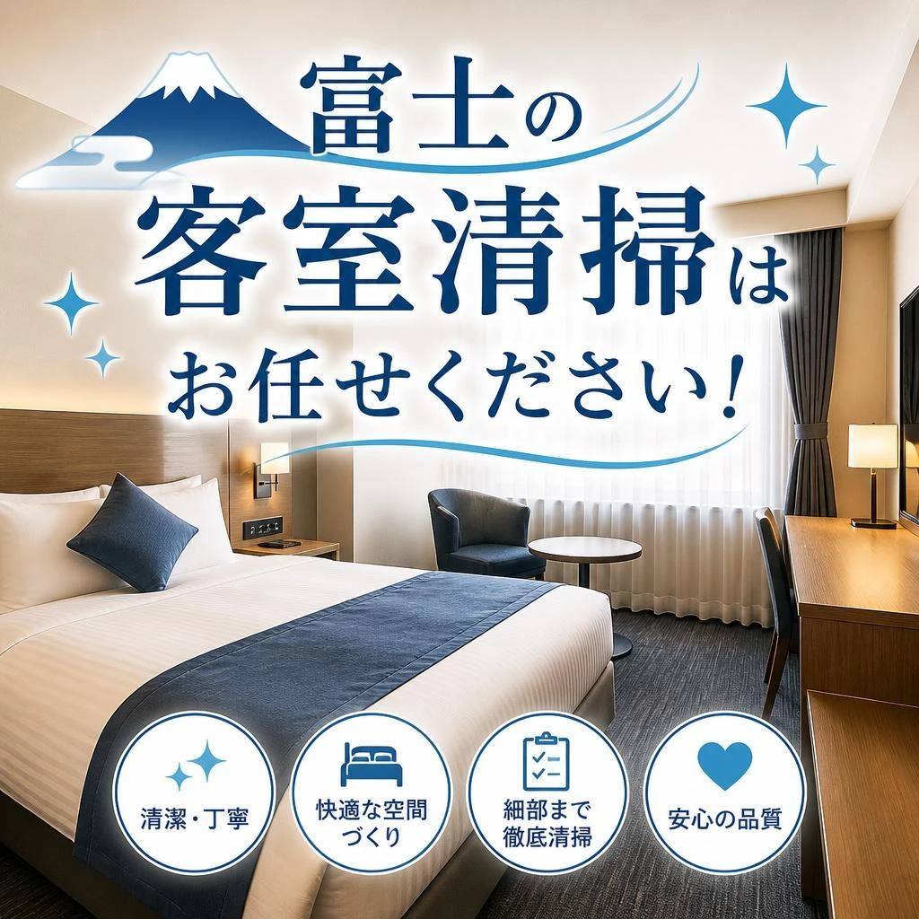富士の客室清掃はお任せください！
