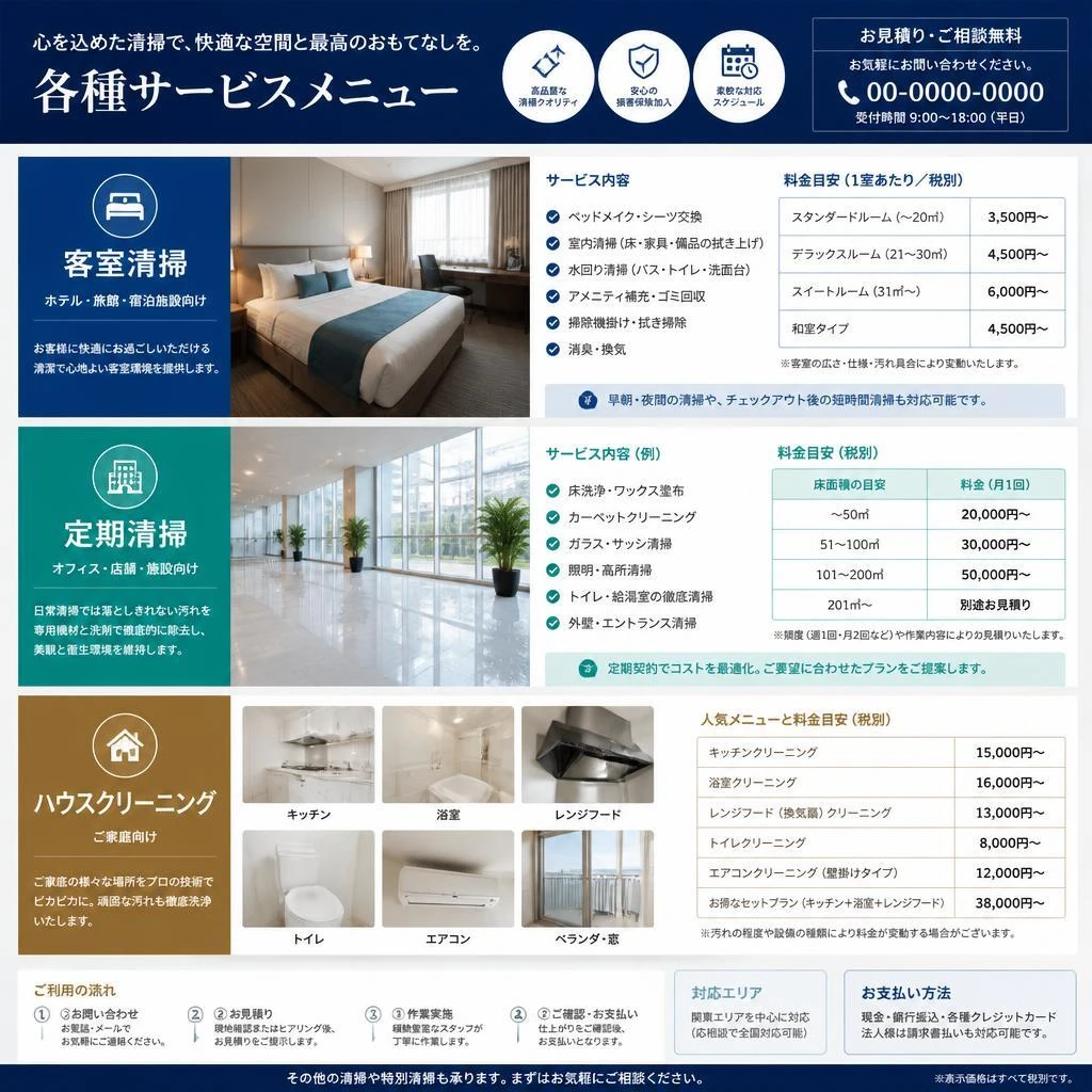 清掃メニューのご紹介