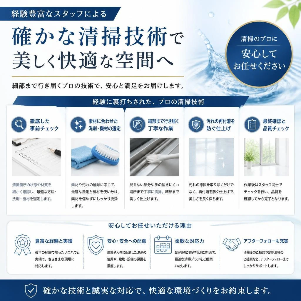 プロの技術で安心の仕上がり
