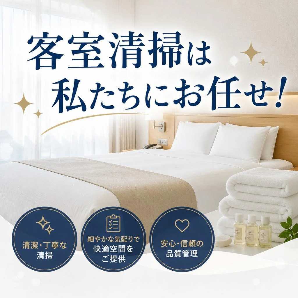 客室清掃は私たちにお任せ！
