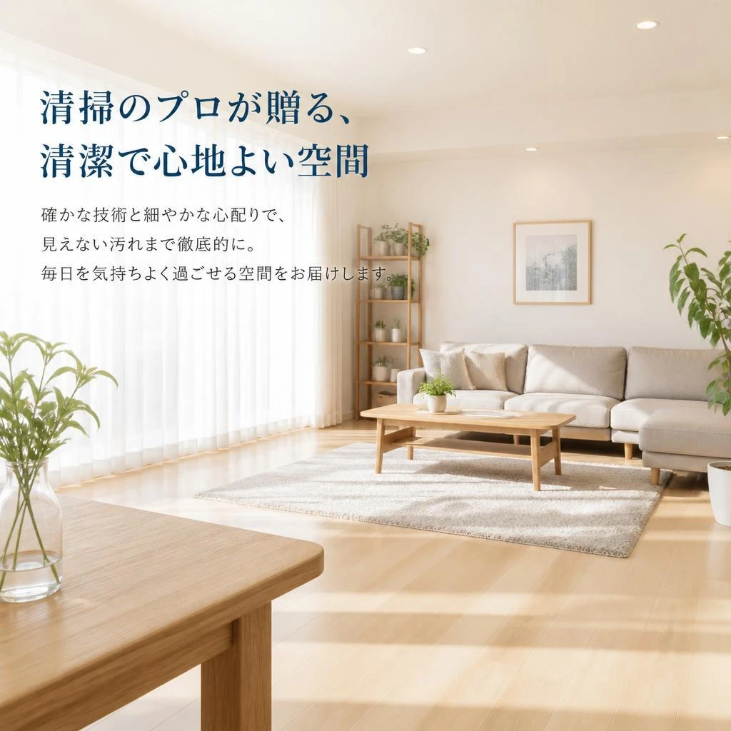 清掃のプロが贈る、清潔で心地よい空間