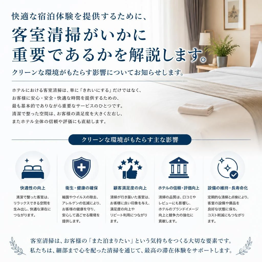 客室清掃の重要性とは？