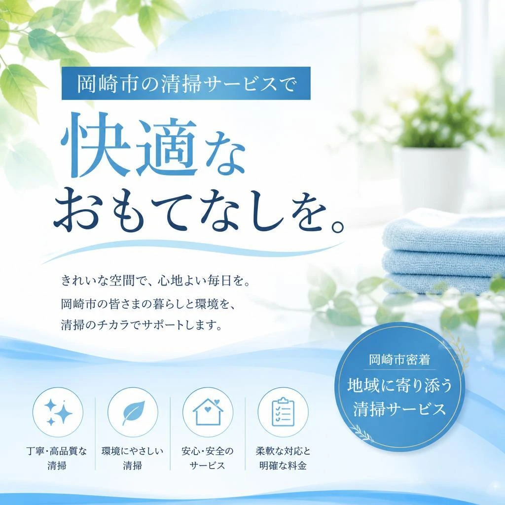 岡崎市の清掃サービスで快適なおもてなしを。