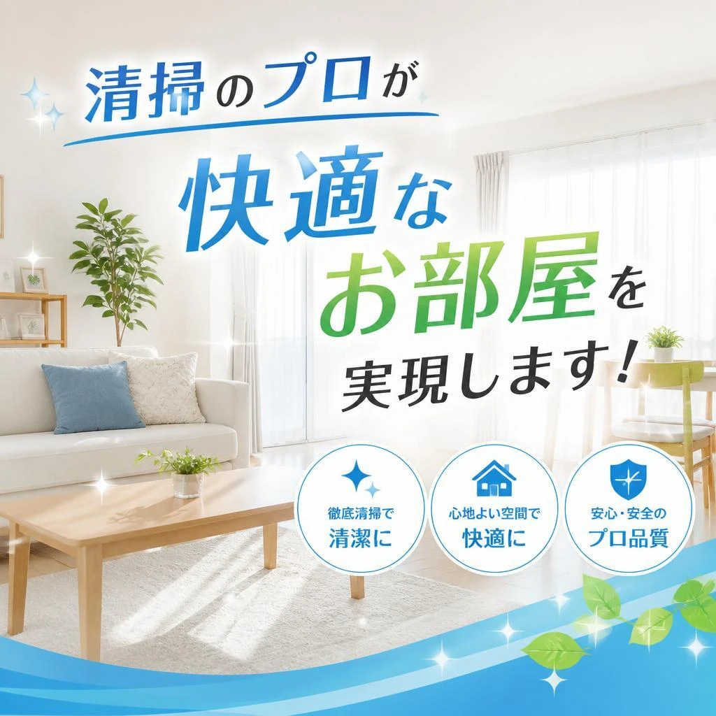 清掃のプロが快適なお部屋を実現します！