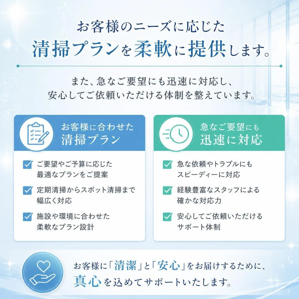 柔軟なプランと迅速な対応