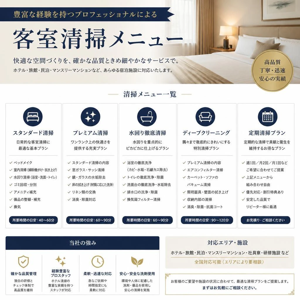 2. 当社の客室清掃サービス
