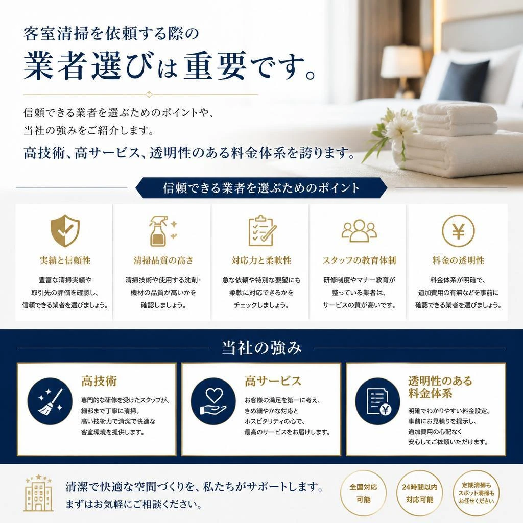清掃業者を選ぶポイント
