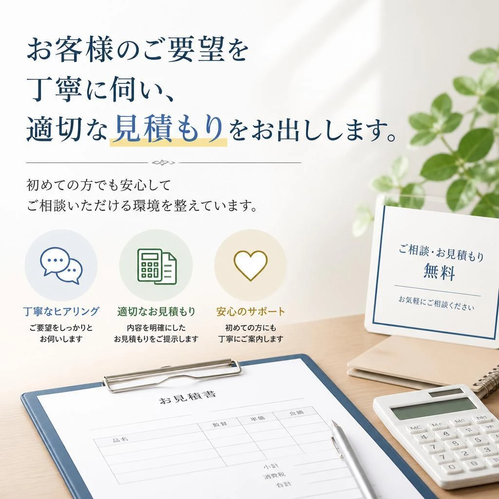 柔軟な対応と見積もり