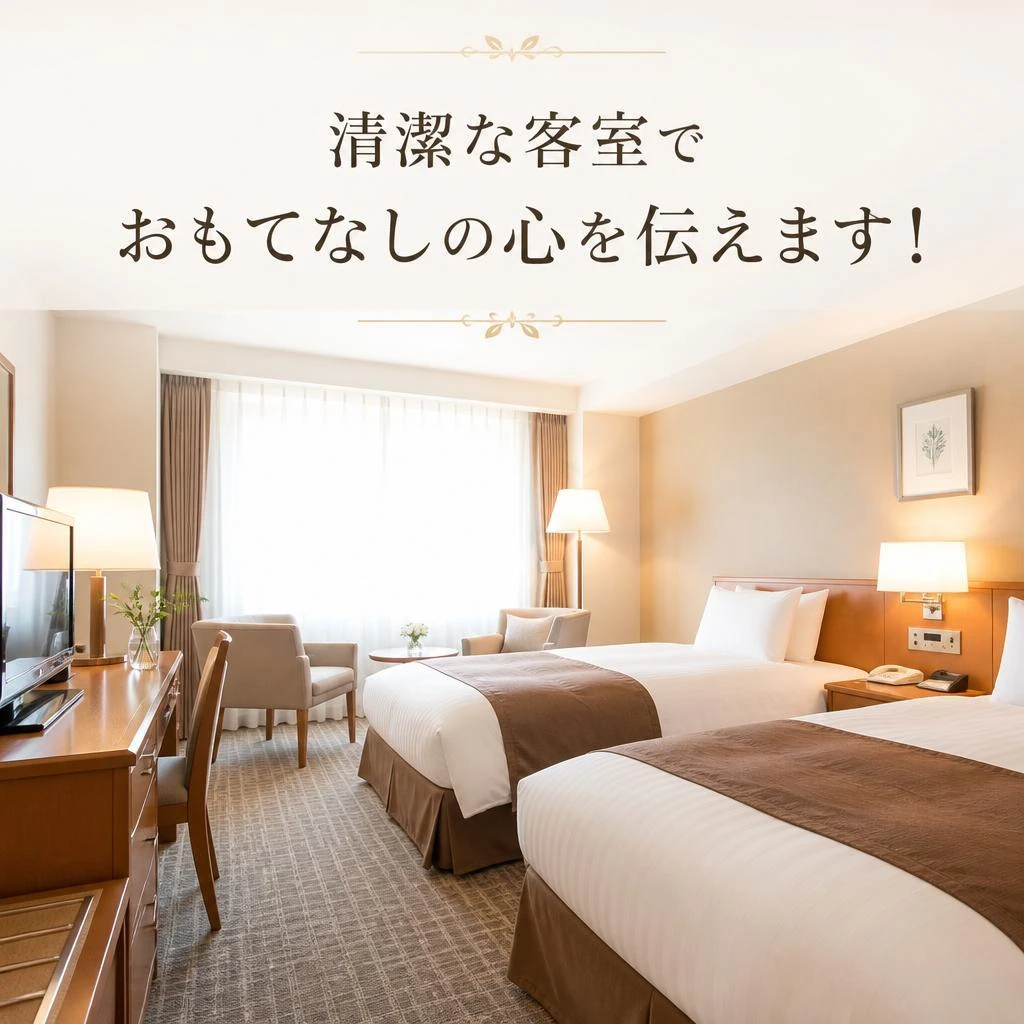 清潔な客室でおもてなしの心を伝えます！