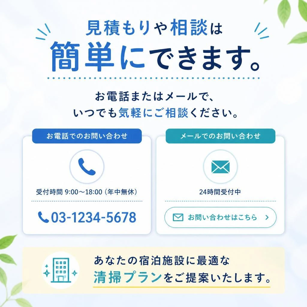 簡単なお問い合わせで安心のスタート