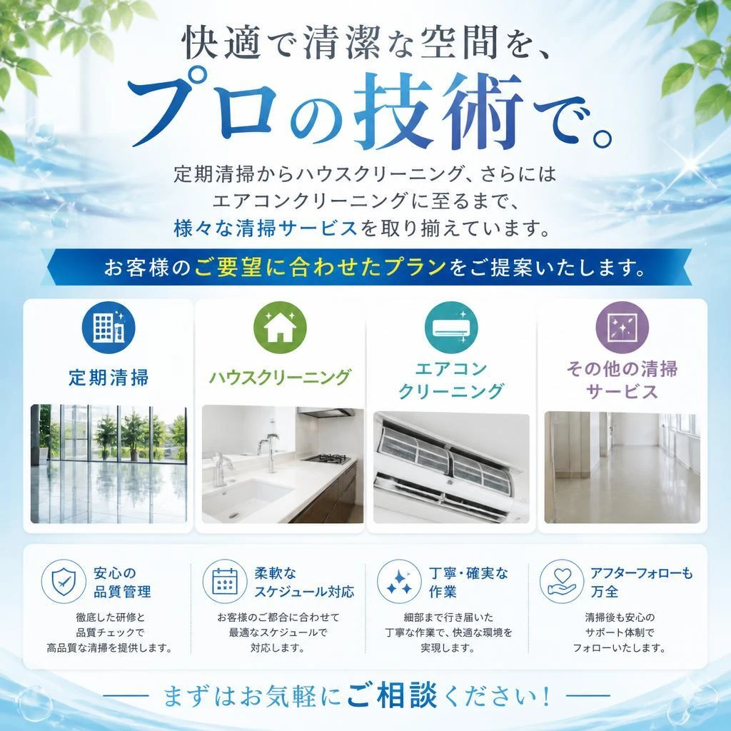 多様な清掃サービスのご提案