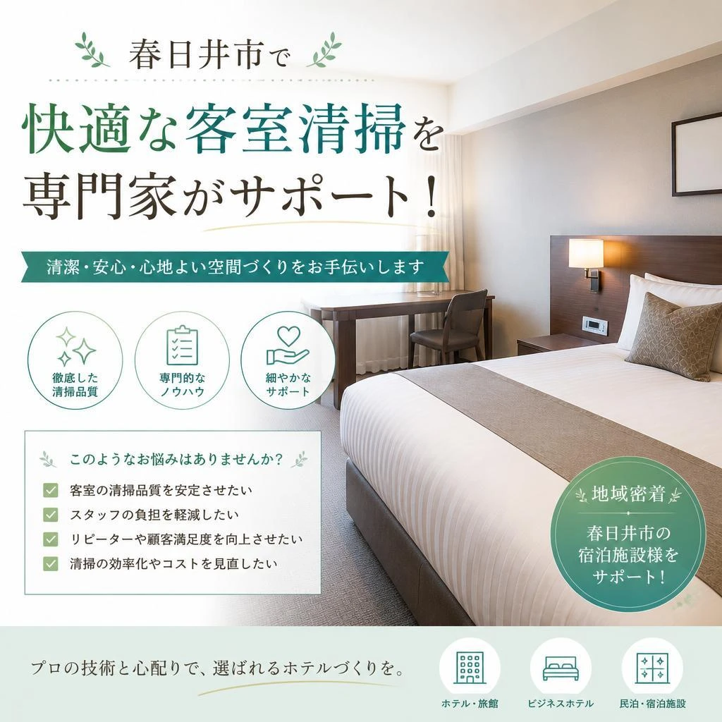 春日井市で快適な客室清掃を専門家がサポート！