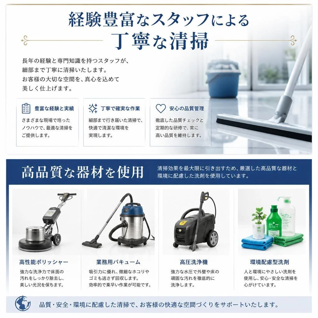 清掃のプロによる高品質サービス