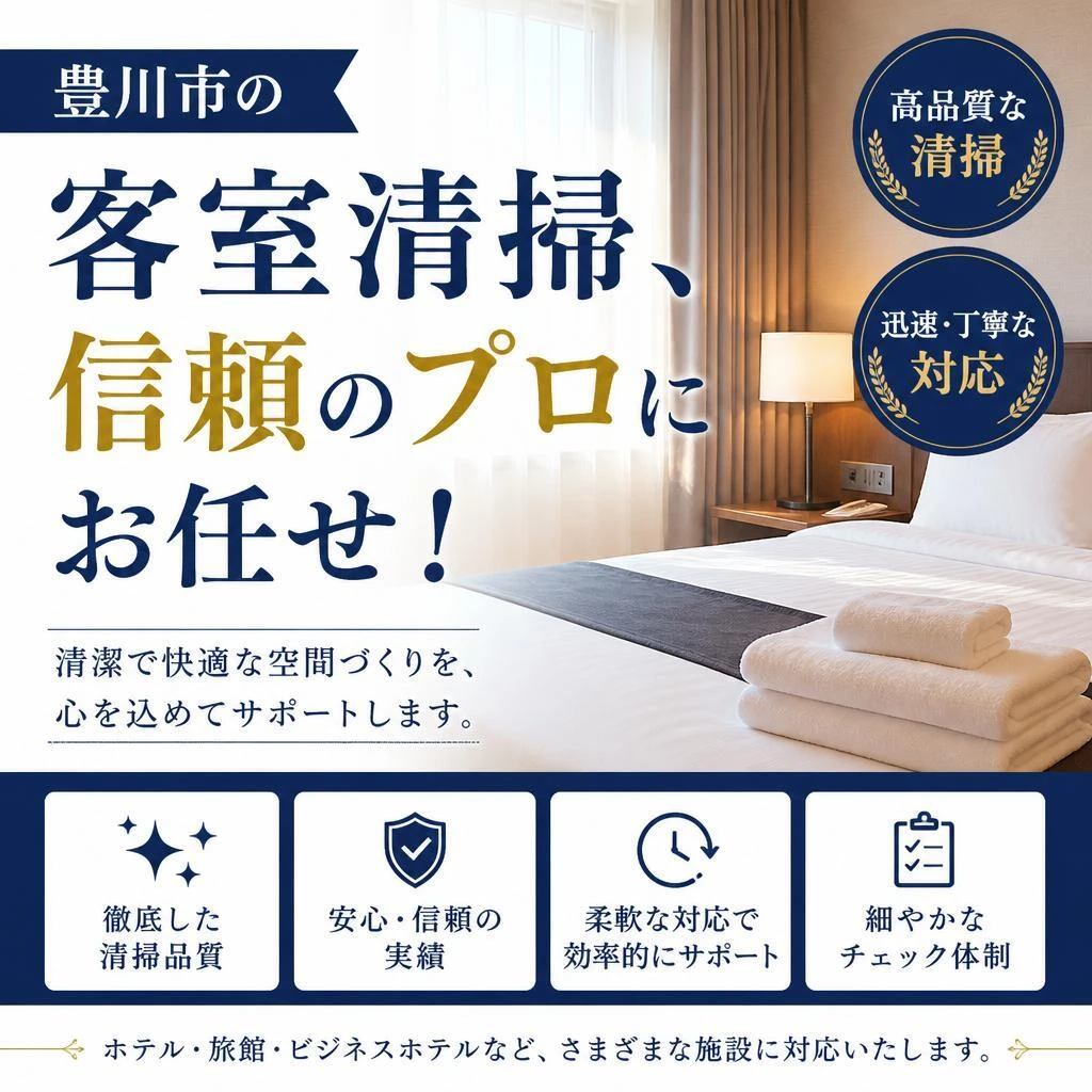 豊川市の客室清掃、信頼のプロにお任せ！