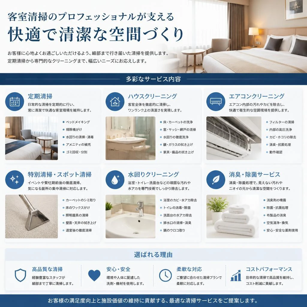 多彩な清掃オプション