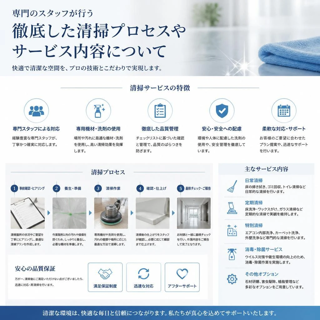 当社の客室清掃サービス