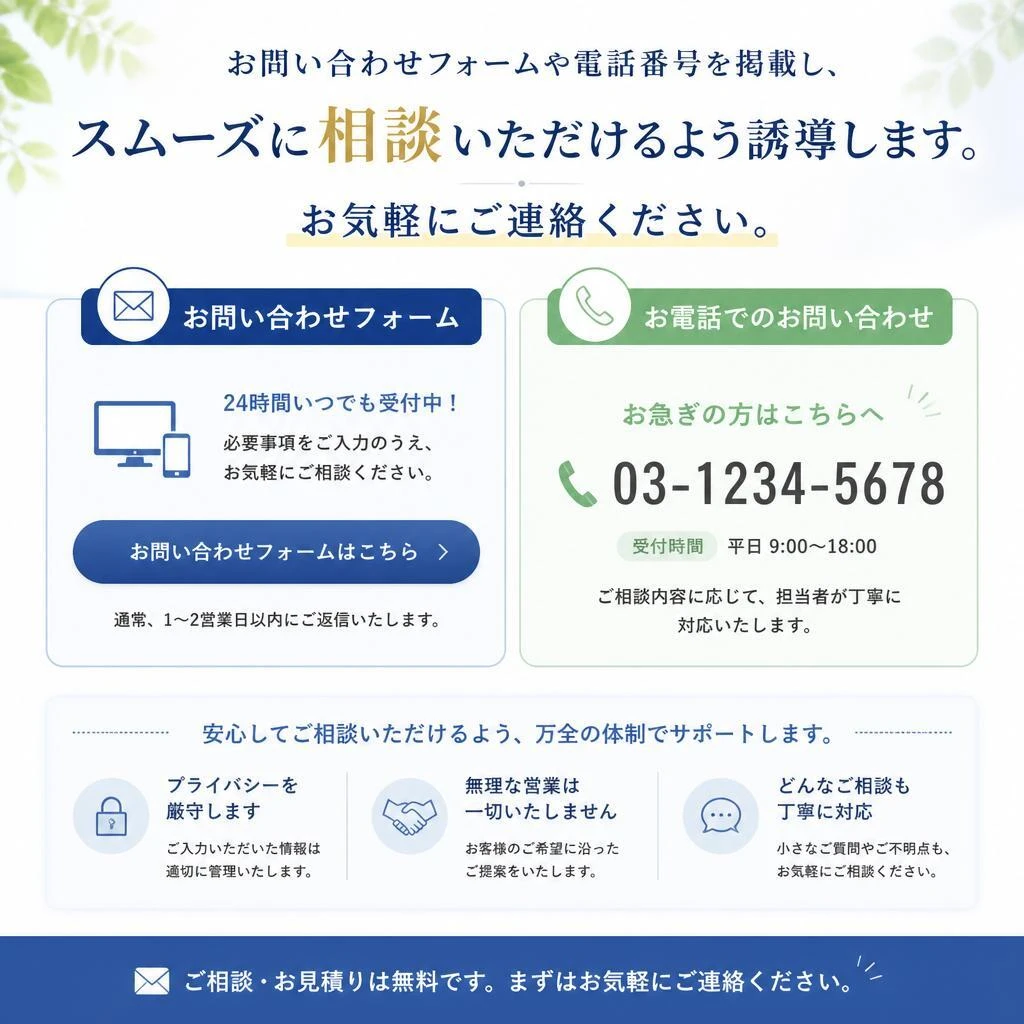 今すぐお問い合わせを！
